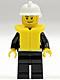 LEGO Minifigure-Fire - Reflective Stripes, Black Legs, White Fire Helmet, Smirk and Stubble Beard, Life Jacket-Town / City / Fire-CTY086-Creative Brick Builders